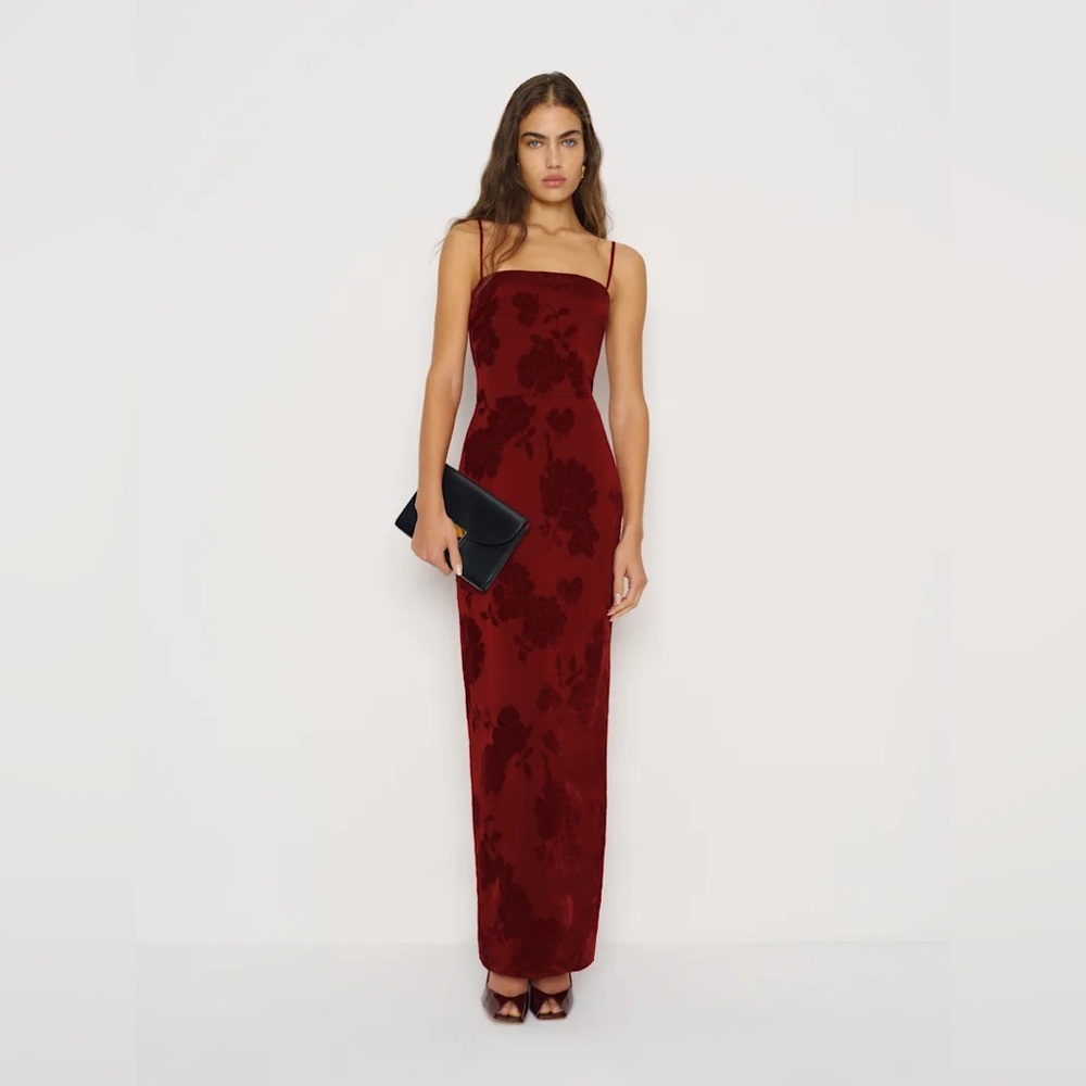 Reformation Frankie Red Scarlet Floral Dress